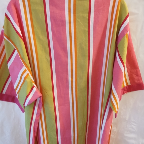 LINEN-BLEND CASUAL MULTICOLOR STRIPED BUTTON DOWN SHIRT MEN'S SIZE XL - Picture 8 of 8